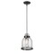 Z-Lite Burren 1 Light Mini Pendant, Matte Black And Clear Seedy 337MP-MB+CH - alternate 2